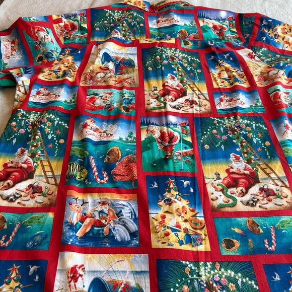 Santa Shirt Men's short sleeved Vintage Beach Hawaiian XXL - Picture 6 of 10